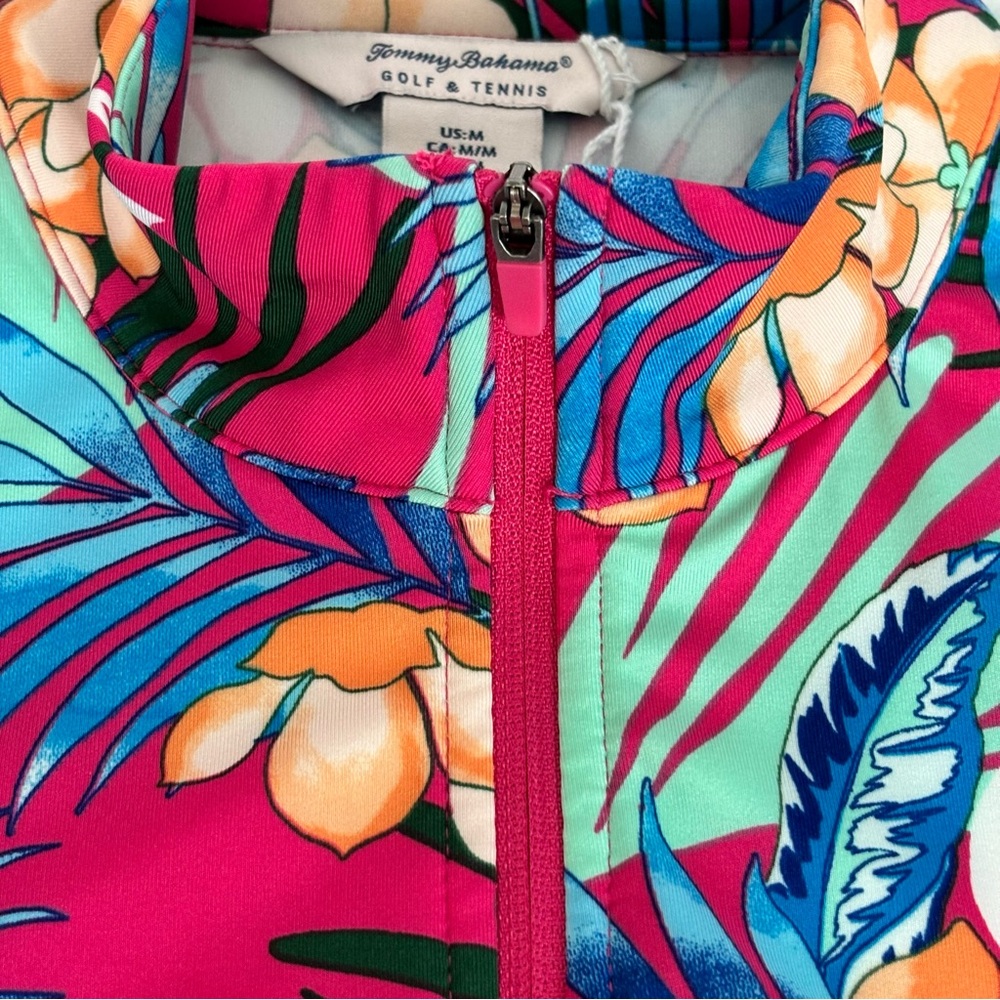 TOMMY BAHAMA Golf & Tennis Zippered Tropical Print Fitted Jacket--NWT--M - Picture 9 of 16